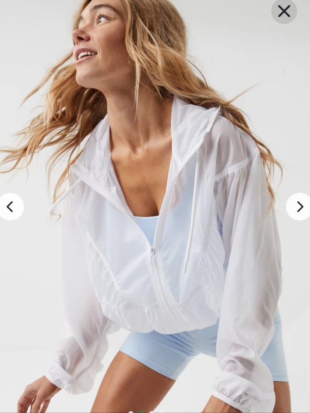 NWT!  Offline By Aerie Lightweight White Zip Windbreaker Jacket. Size XL
